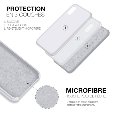 Moxie Coque iPhone XR [BeFluo] Coque Silicone Fine et Légère pour iPhone XR 6.1, Intérieur Microfibre, Coque Anti-chocs et Anti-