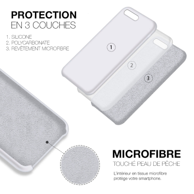 Moxie Coque iPhone 7 Plus/8 Plus [BeFluo] Coque Silicone Fine et Légère pour iPhone 8 Plus et iPhone 7 Plus, Intérieur Microfibr