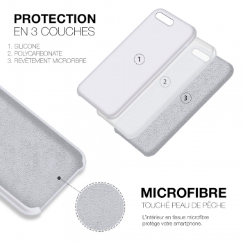 Moxie Coque iPhone 7 Plus/8 Plus [BeFluo] Coque Silicone Fine et Légère pour iPhone 8 Plus et iPhone 7 Plus, Intérieur Microfibre, Coque Anti-chocs et Anti-rayures pour iPhone 8+/7+ - Blanc