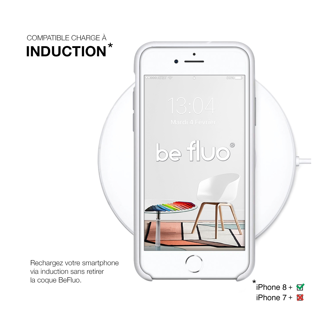 Moxie Coque iPhone 7 Plus/8 Plus [BeFluo] Coque Silicone Fine et Légère pour iPhone 8 Plus et iPhone 7 Plus, Intérieur Microfibr