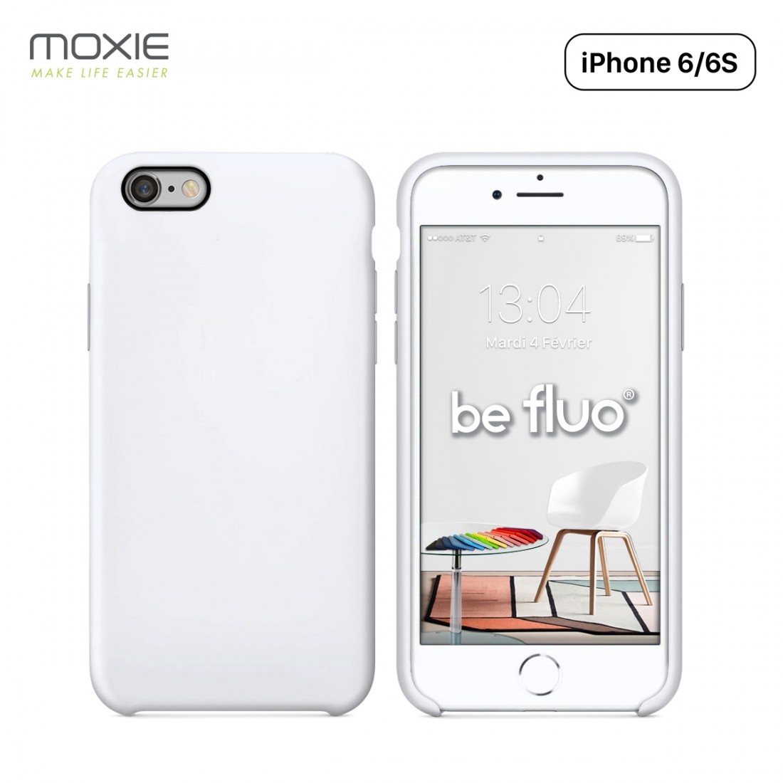 Moxie Coque iPhone 6/6S [BeFluo] Coque Silicone Fine et Légère pour iPhone 6S et iPhone 6, Intérieur Microfibre, Coque Anti-choc