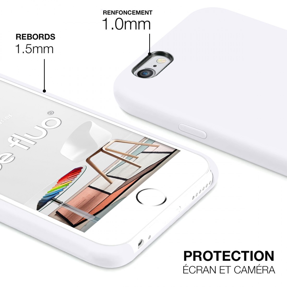 Moxie Coque iPhone 6/6S [BeFluo] Coque Silicone Fine et Légère pour iPhone 6S et iPhone 6, Intérieur Microfibre, Coque Anti-choc