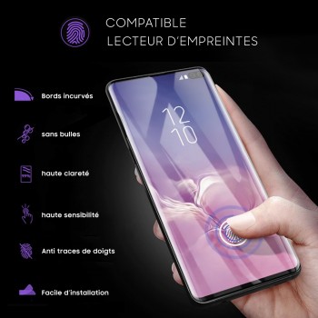 Moxie Protection d'écran Samsung Galaxy S10 Plus / S10+ en verre trempé compatible lecteur d'empreintes avec kit applicateur [Ul