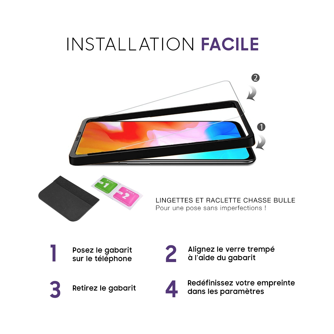 Moxie Protection d'écran Samsung Galaxy S10 Plus / S10+ en verre trempé compatible lecteur d'empreintes avec kit applicateur [Ul