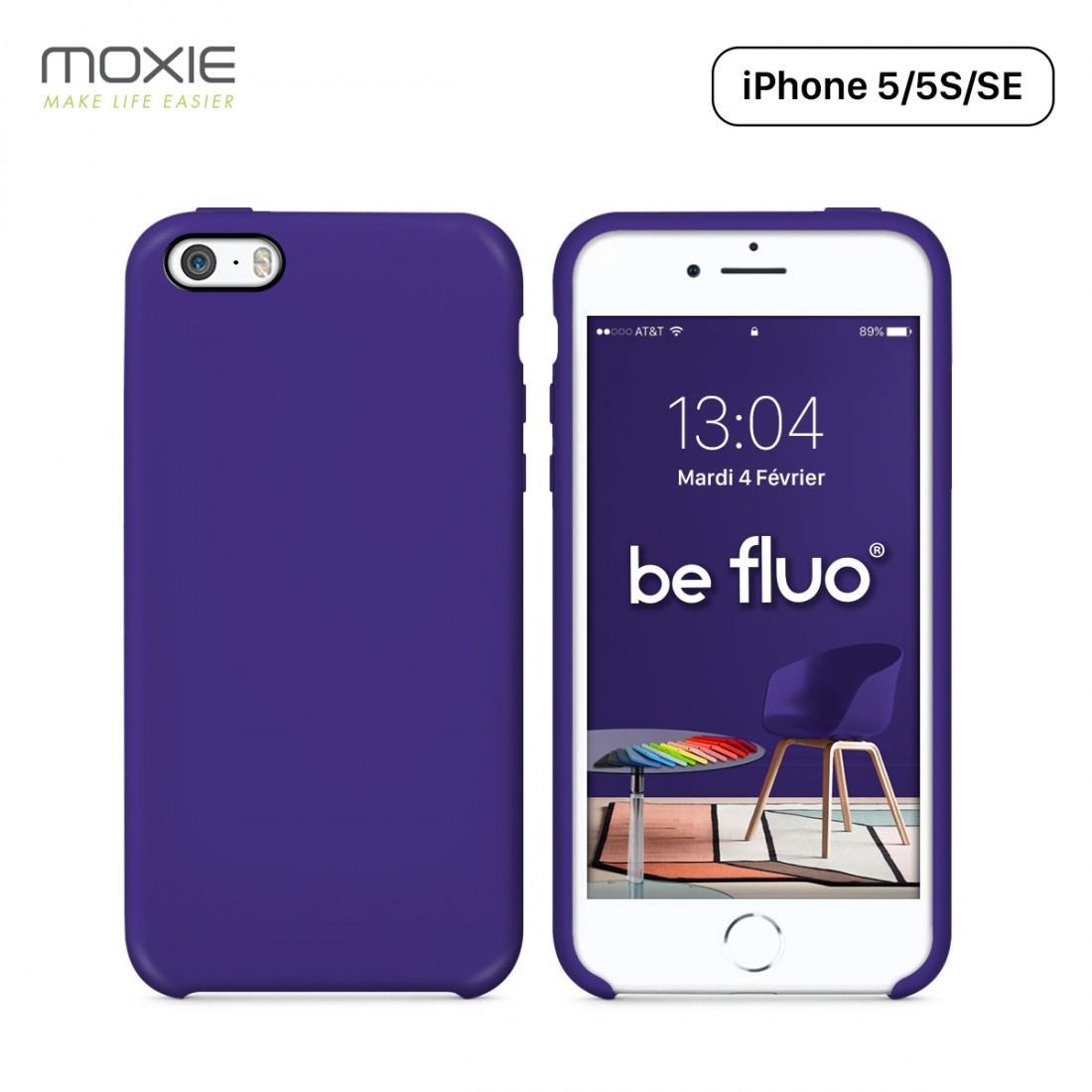 Moxie Coque iPhone 5/5S/SE [BeFluo] Coque Silicone Fine et Légère pour iPhone SE, iPhone 5S et iPhone 5, Intérieur Microfibre, C