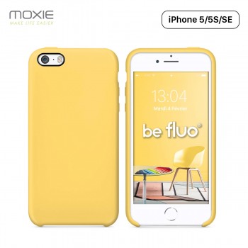 Moxie Coque iPhone 5/5S/SE [BeFluo] Coque Silicone Fine et Légère pour iPhone SE, iPhone 5S et iPhone 5, Intérieur Microfibre, C