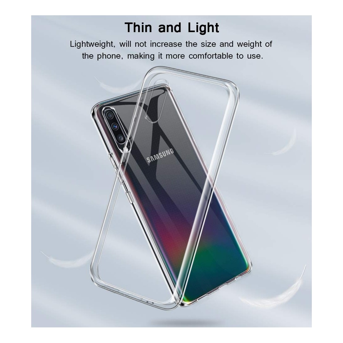 Moxie Coque Galaxy A70 [Skintrans] Coque en TPU Souple Transparente Ultra Fine pour Samsung Galaxy A70 (2019) - Transparent