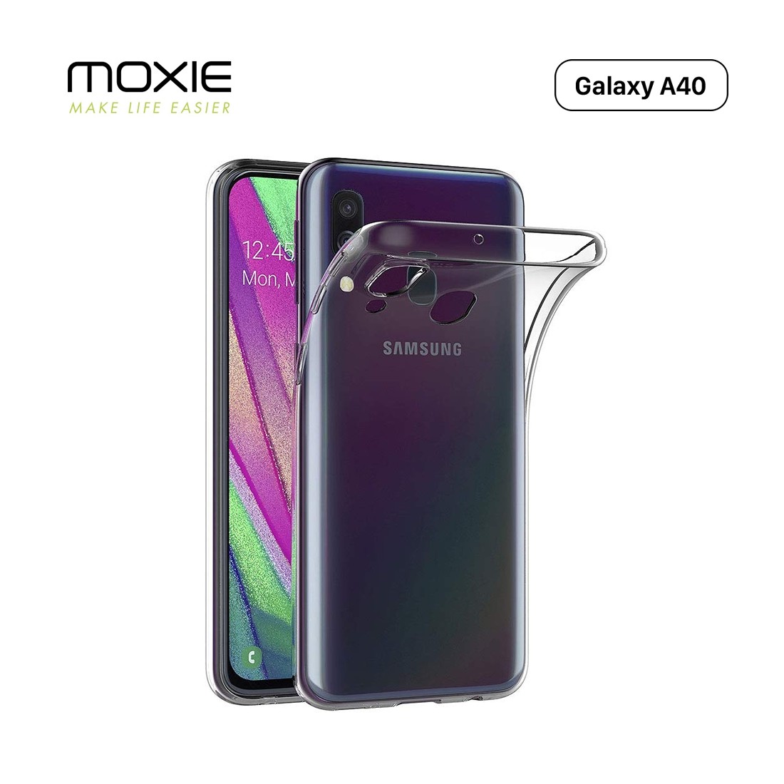 Moxie Coque Galaxy A40 [Skintrans] Coque en TPU Souple Transparente Ultra Fine pour Samsung Galaxy A40 (2019) - Transparent