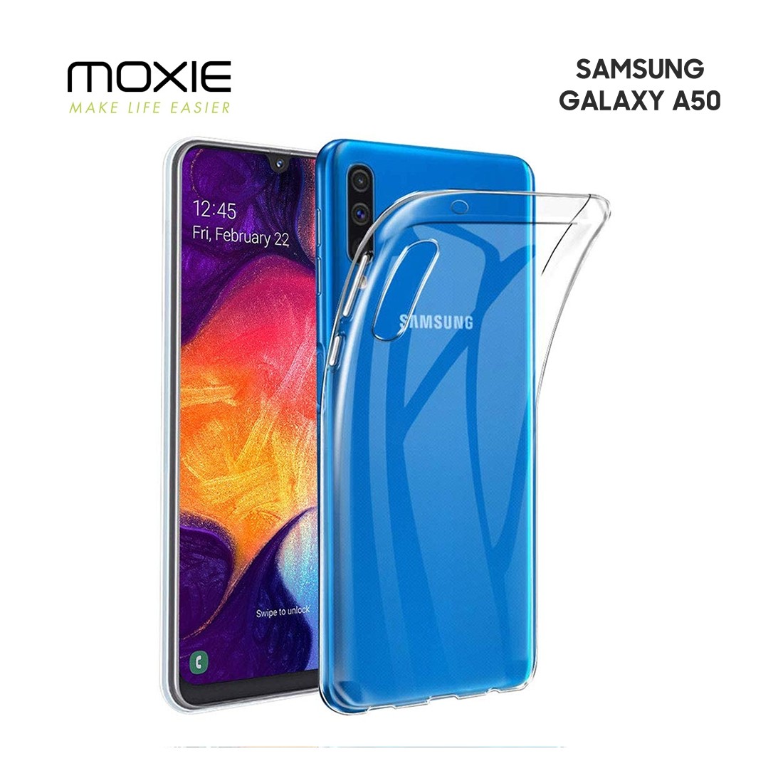 Moxie Coque Galaxy A50 [Skintrans] Coque en TPU Souple Transparente Ultra Fine pour Samsung Galaxy A50 (2019) - Transparent