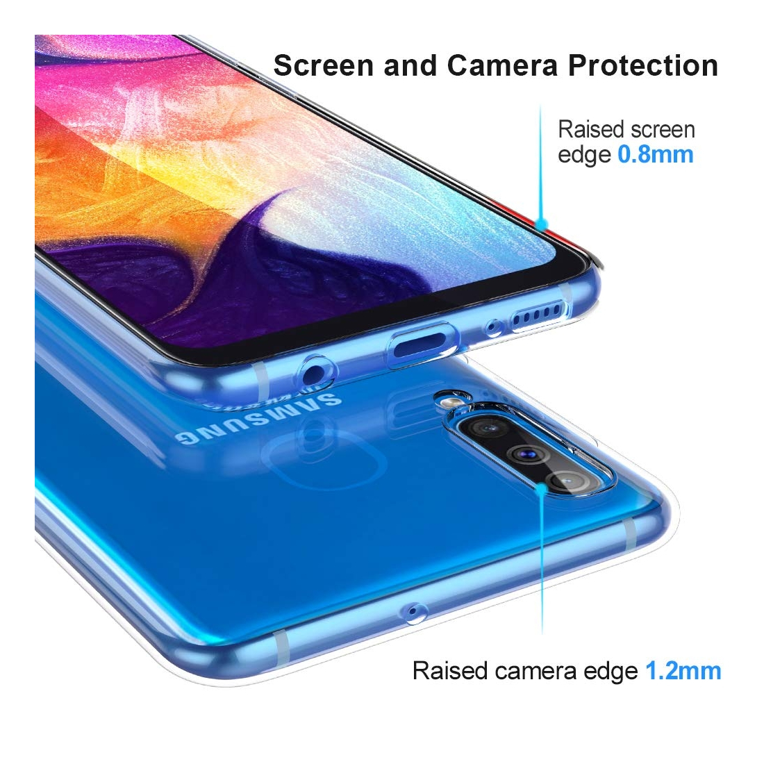 Moxie Coque Galaxy A50 [Skintrans] Coque en TPU Souple Transparente Ultra Fine pour Samsung Galaxy A50 (2019) - Transparent
