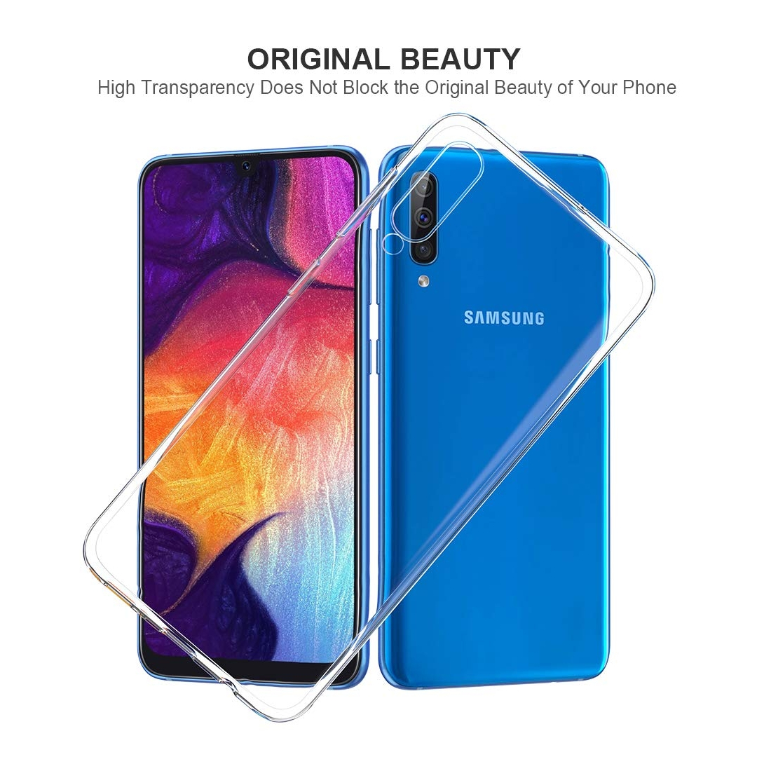Moxie Coque Galaxy A50 [Skintrans] Coque en TPU Souple Transparente Ultra Fine pour Samsung Galaxy A50 (2019) - Transparent