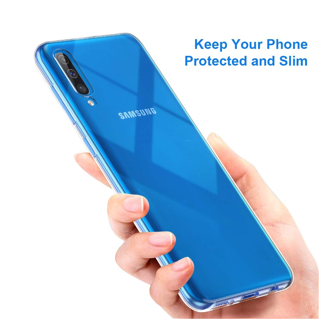 Moxie Coque Galaxy A50 [Skintrans] Coque en TPU Souple Transparente Ultra Fine pour Samsung Galaxy A50 (2019) - Transparent