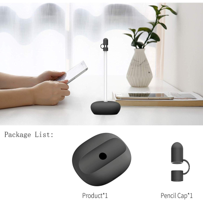 Baseus Support en Silicone pour Apple Pencil [ACBZ-AP01] Support Pencil Anti-poussière avec Capuchon, Excellente Stabilité, comp
