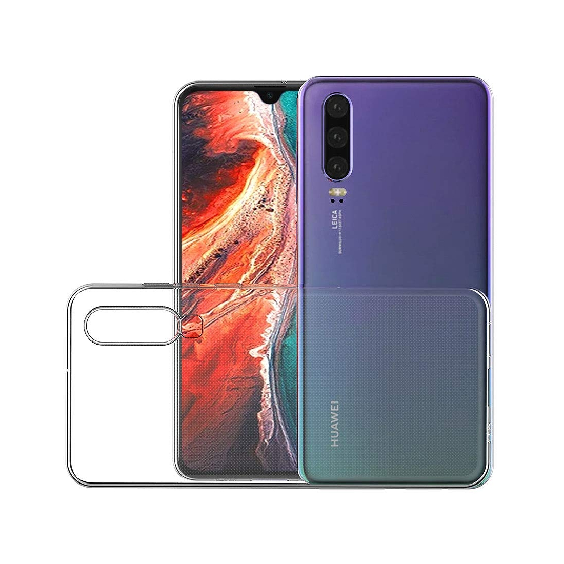 Coque Huawei P30, Moxie [Skintrans] Coque en TPU Souple Transparente Ultra Fine pour le Huawei P30 (2019) - Transparent