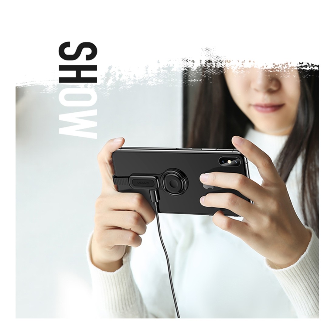 Double Adaptateur Audio Lightning, Usams [AU06] Double Lightning supportant la Charge et l'Audio en 2A, iOS 7.0 ou Supérieur, Su