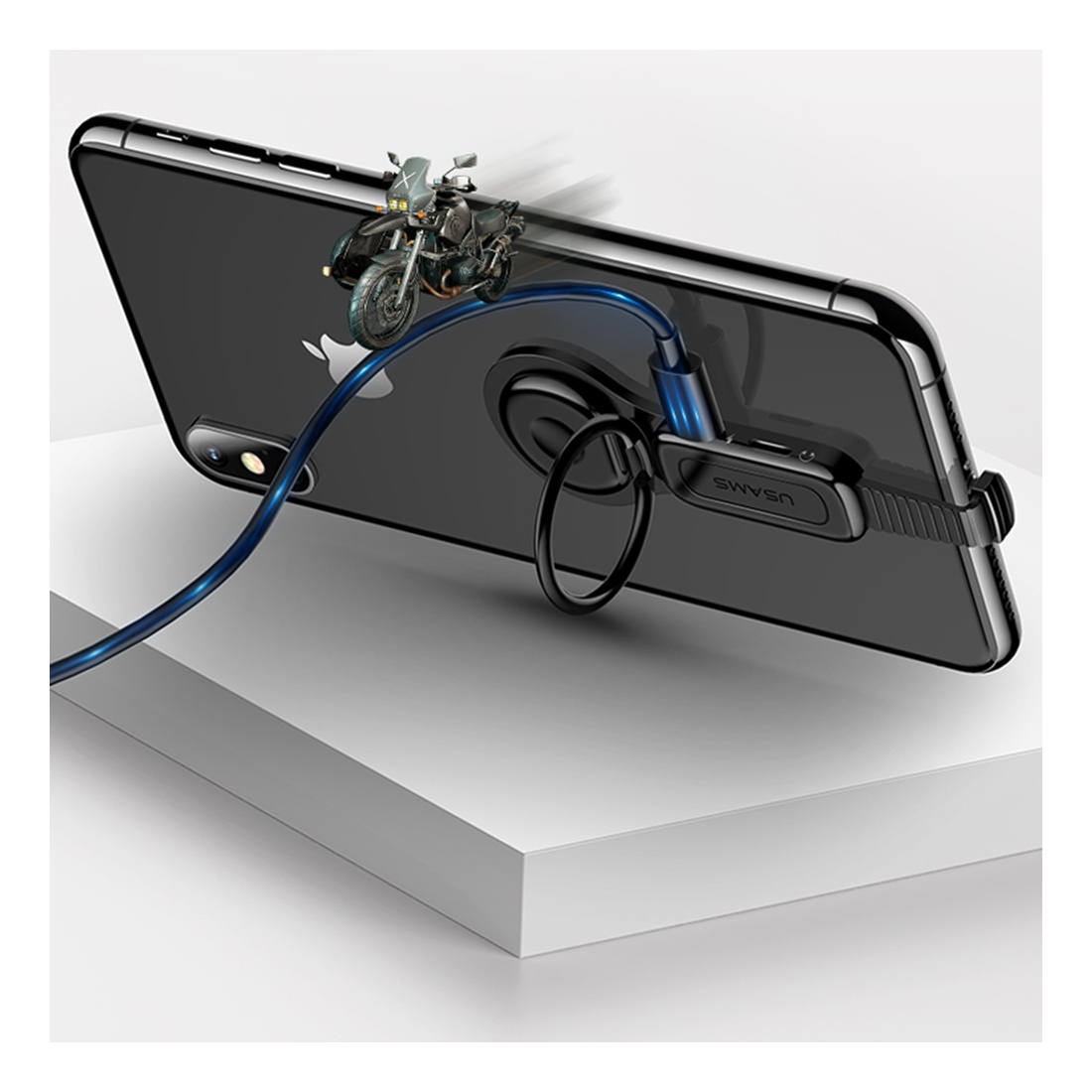 Double Adaptateur Audio Lightning, Usams [AU06] Double Lightning supportant la Charge et l'Audio en 2A, iOS 7.0 ou Supérieur, Su