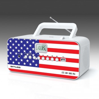 Radio CD, Muse [M-28 US] Radio CD/CD-R/RW/MP3 avec Tuner PLL AM/FM, Affichage LCD, Antenne Pivotante, Radio avec Poignée de Tran
