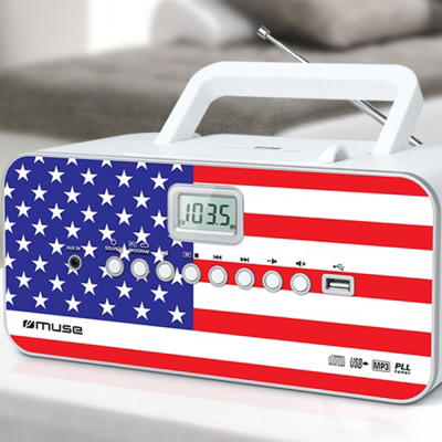 Radio CD, Muse [M-28 US] Radio CD/CD-R/RW/MP3 avec Tuner PLL AM/FM, Affichage LCD, Antenne Pivotante, Radio avec Poignée de Tran