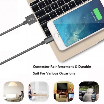 Câble Lightning, Moxie [DATANYLON] Câble Lightning renforcé en Nylon tressé supportant la Charge et la Synchronisation des donné