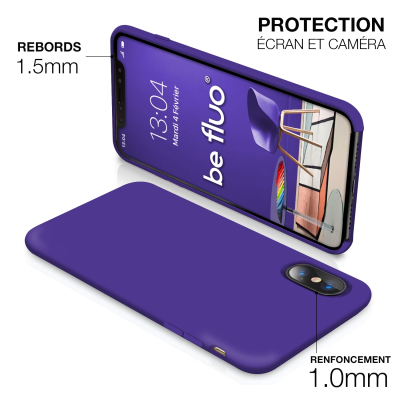 Moxie Coque iPhone XS Max [BeFluo] Coque Silicone Fine et Légère pour iPhone XS Max 6.5", Intérieur Microfibre, Coque Anti-chocs