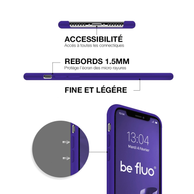 Moxie Coque iPhone XS Max [BeFluo] Coque Silicone Fine et Légère pour iPhone XS Max 6.5", Intérieur Microfibre, Coque Anti-chocs