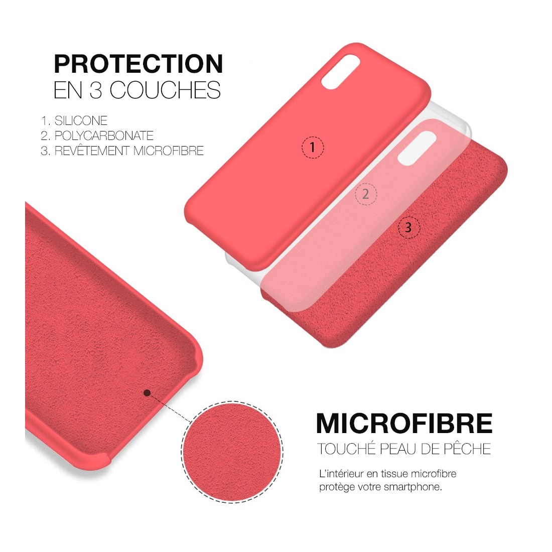 Moxie Coque iPhone XS Max [BeFluo] Coque Silicone Fine et Légère pour iPhone XS Max 6.5", Intérieur Microfibre, Coque Anti-chocs