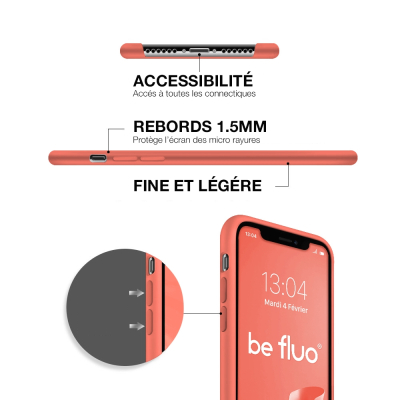 Moxie Coque iPhone XS Max [BeFluo] Coque Silicone Fine et Légère pour iPhone XS Max 6.5", Intérieur Microfibre, Coque Anti-chocs