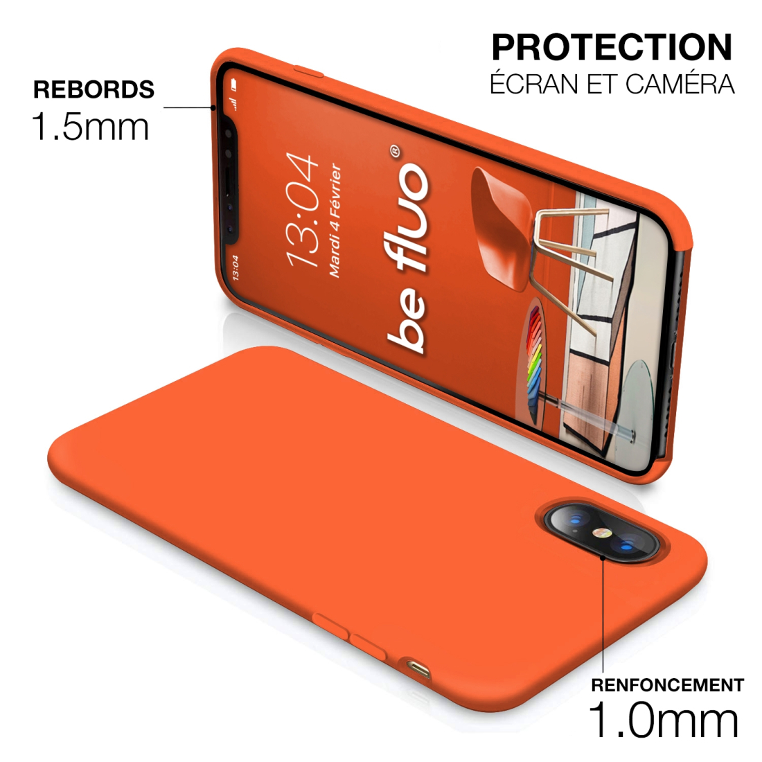 Moxie Coque iPhone XS Max [BeFluo] Coque Silicone Fine et Légère pour iPhone XS Max 6.5", Intérieur Microfibre, Coque Anti-chocs