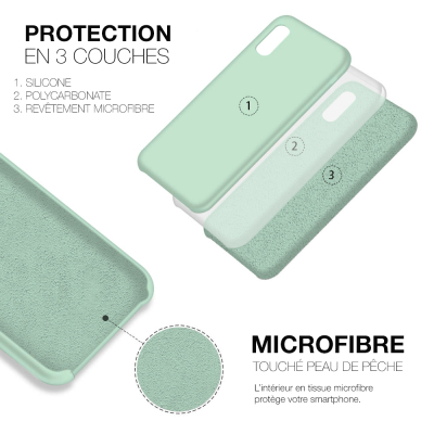 Moxie Coque iPhone XS Max [BeFluo] Coque Silicone Fine et Légère pour iPhone XS Max 6.5", Intérieur Microfibre, Coque Anti-chocs