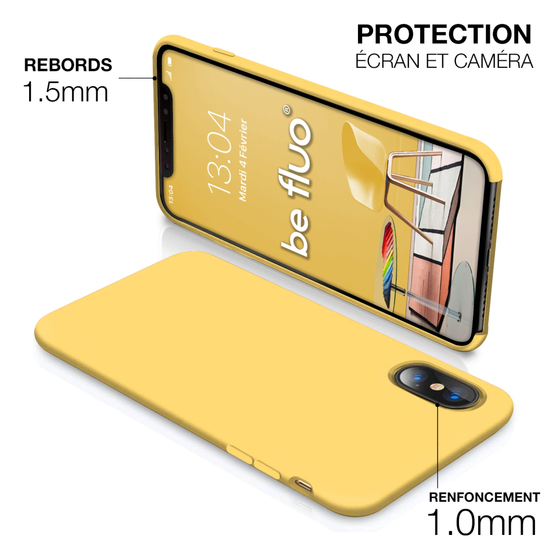 Moxie Coque iPhone XS Max [BeFluo] Coque Silicone Fine et Légère pour iPhone XS Max 6.5", Intérieur Microfibre, Coque Anti-chocs