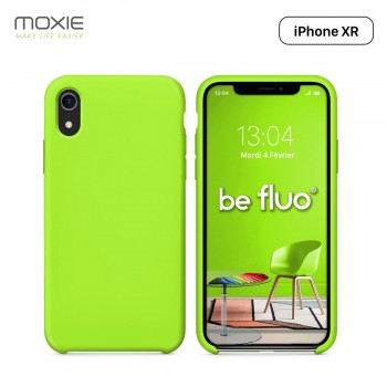 Moxie Coque iPhone XR [BeFluo] Coque Silicone Fine et Légère pour iPhone XR 6.1, Intérieur Microfibre, Coque Anti-chocs et Anti-