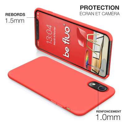 Moxie Coque iPhone XR [BeFluo] Coque Silicone Fine et Légère pour iPhone XR 6.1, Intérieur Microfibre, Coque Anti-chocs et Anti-