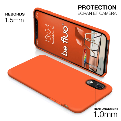 Moxie Coque iPhone XR [BeFluo] Coque Silicone Fine et Légère pour iPhone XR 6.1, Intérieur Microfibre, Coque Anti-chocs et Anti-