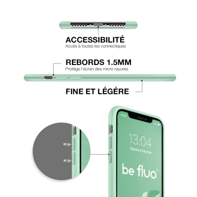 Moxie Coque iPhone XR [BeFluo] Coque Silicone Fine et Légère pour iPhone XR 6.1, Intérieur Microfibre, Coque Anti-chocs et Anti-
