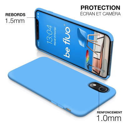 Moxie Coque iPhone XR [BeFluo] Coque Silicone Fine et Légère pour iPhone XR 6.1, Intérieur Microfibre, Coque Anti-chocs et Anti-