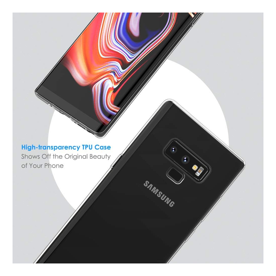 Coque Galaxy Note 9 2018, Moxie [Skintrans] Coque en TPU Souple Transparente Ultra Fine pour Samsung Galaxy Note 9 - Transparent