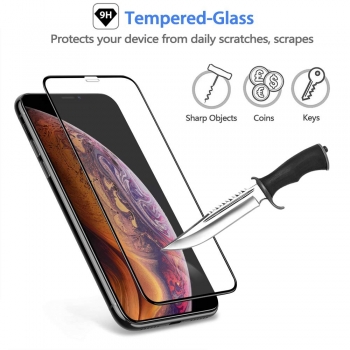 Moxie Verre Trempé pour iPhone XS Max 6.5" [Ultimate 3D+] Protection d'écran Complète en Verre Trempé 9H Ultra Clair, Anti-rayures et Anti-traces de doigts, Compatible Face ID pour iPhone XS Max 6.5