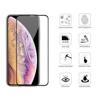 Moxie Verre Trempé pour iPhone XS Max 6.5" [Ultimate 3D+] Protection d'écran Complète en Verre Trempé 9H Ultra Clair, Anti-rayures et Anti-traces de doigts, Compatible Face ID pour iPhone XS Max 6.5