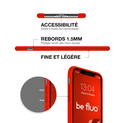 Moxie Coque iPhone XS Max [BeFluo] Coque Silicone Fine et Légère pour iPhone XS Max 6.5", Intérieur Microfibre, Coque Anti-chocs