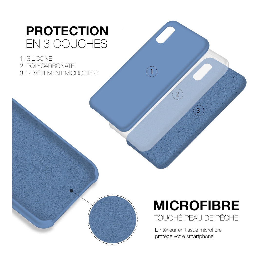 Moxie Coque iPhone XS Max [BeFluo] Coque Silicone Fine et Légère pour iPhone XS Max 6.5", Intérieur Microfibre, Coque Anti-chocs