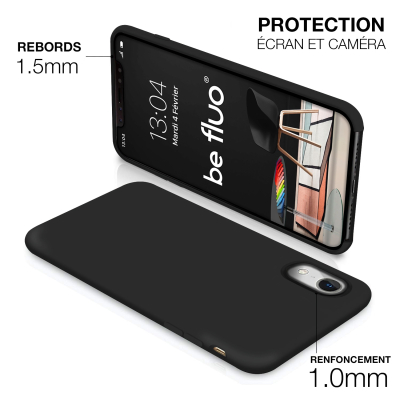 Moxie Coque iPhone XR [BeFluo] Coque Silicone Fine et Légère pour iPhone XR 6.1, Intérieur Microfibre, Coque Anti-chocs et Anti-