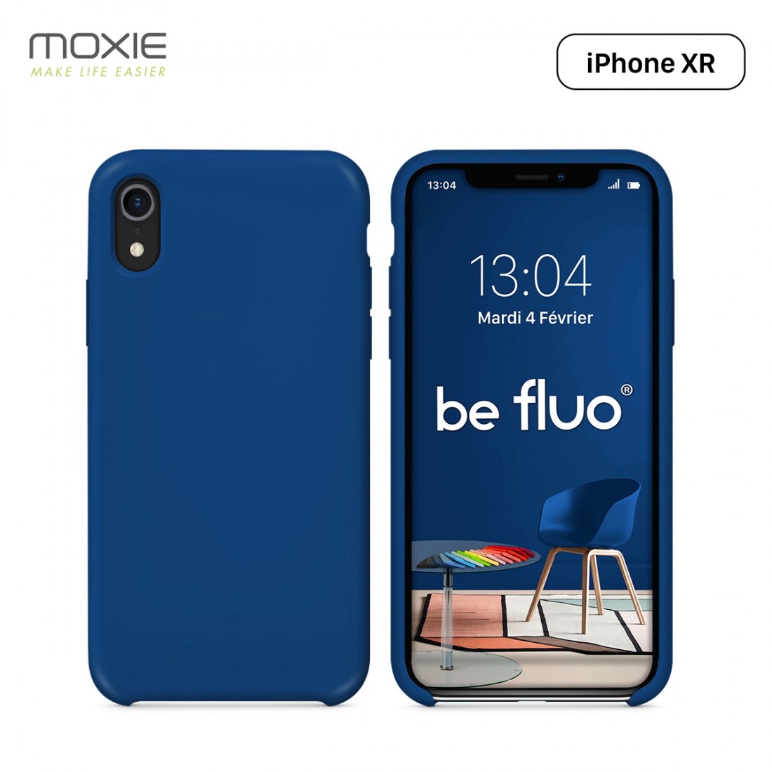 Moxie Coque iPhone XR [BeFluo] Coque Silicone Fine et Légère pour iPhone XR 6.1", Intérieur Microfibre, Coque Anti-chocs et Anti