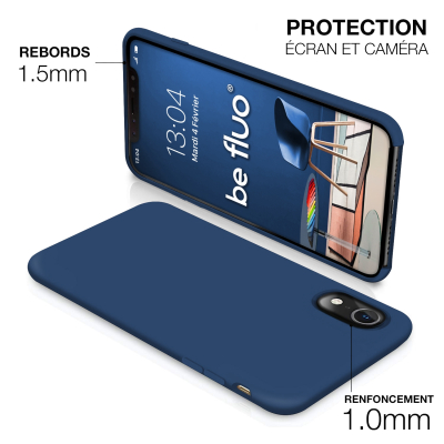 Moxie Coque iPhone XR [BeFluo] Coque Silicone Fine et Légère pour iPhone XR 6.1", Intérieur Microfibre, Coque Anti-chocs et Anti