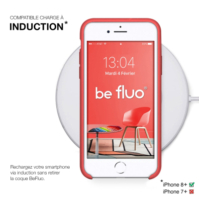 Moxie Coque iPhone 7 Plus/8 Plus [BeFluo] Coque Silicone Fine et Légère pour iPhone 8 Plus et iPhone 7 Plus, Intérieur Microfibr