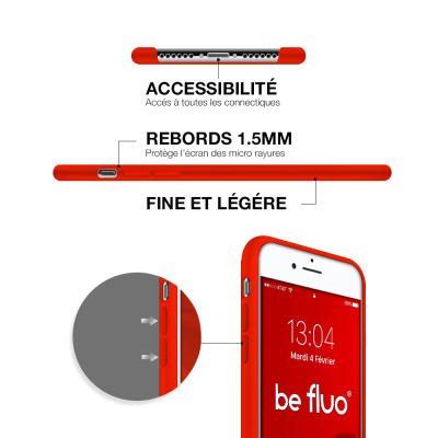Moxie Coque iPhone 6/6S [BeFluo] Coque Silicone Fine et Légère pour iPhone 6S et iPhone 6, Intérieur Microfibre, Coque Anti-choc