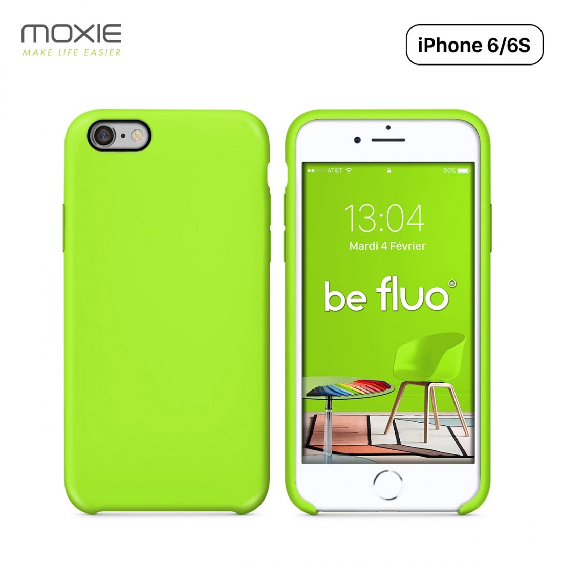 Moxie Coque iPhone 6/6S [BeFluo] Coque Silicone Fine et Légère pour iPhone 6S et iPhone 6, Intérieur Microfibre, Coque Anti-choc