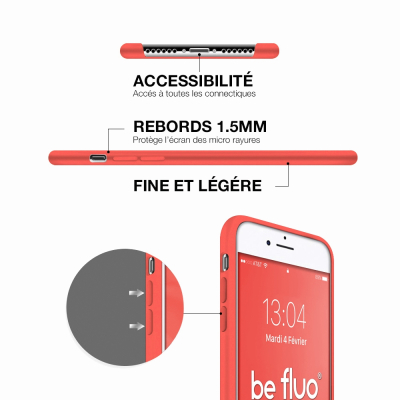 Moxie Coque iPhone 6/6S [BeFluo] Coque Silicone Fine et Légère pour iPhone 6S et iPhone 6, Intérieur Microfibre, Coque Anti-choc