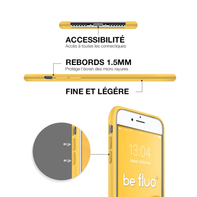 Moxie Coque iPhone 6/6S [BeFluo] Coque Silicone Fine et Légère pour iPhone 6S et iPhone 6, Intérieur Microfibre, Coque Anti-choc