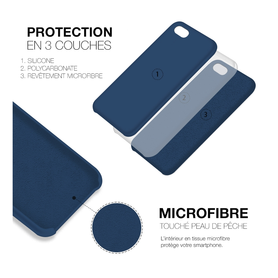 Moxie Coque iPhone 6/6S [BeFluo] Coque Silicone Fine et Légère pour iPhone 6S et iPhone 6, Intérieur Microfibre, Coque Anti-choc