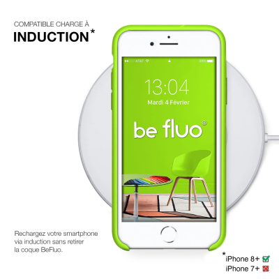Moxie Coque iPhone 7 Plus/8 Plus [BeFluo] Coque Silicone Fine et Légère pour iPhone 8 Plus et iPhone 7 Plus, Intérieur Microfibr